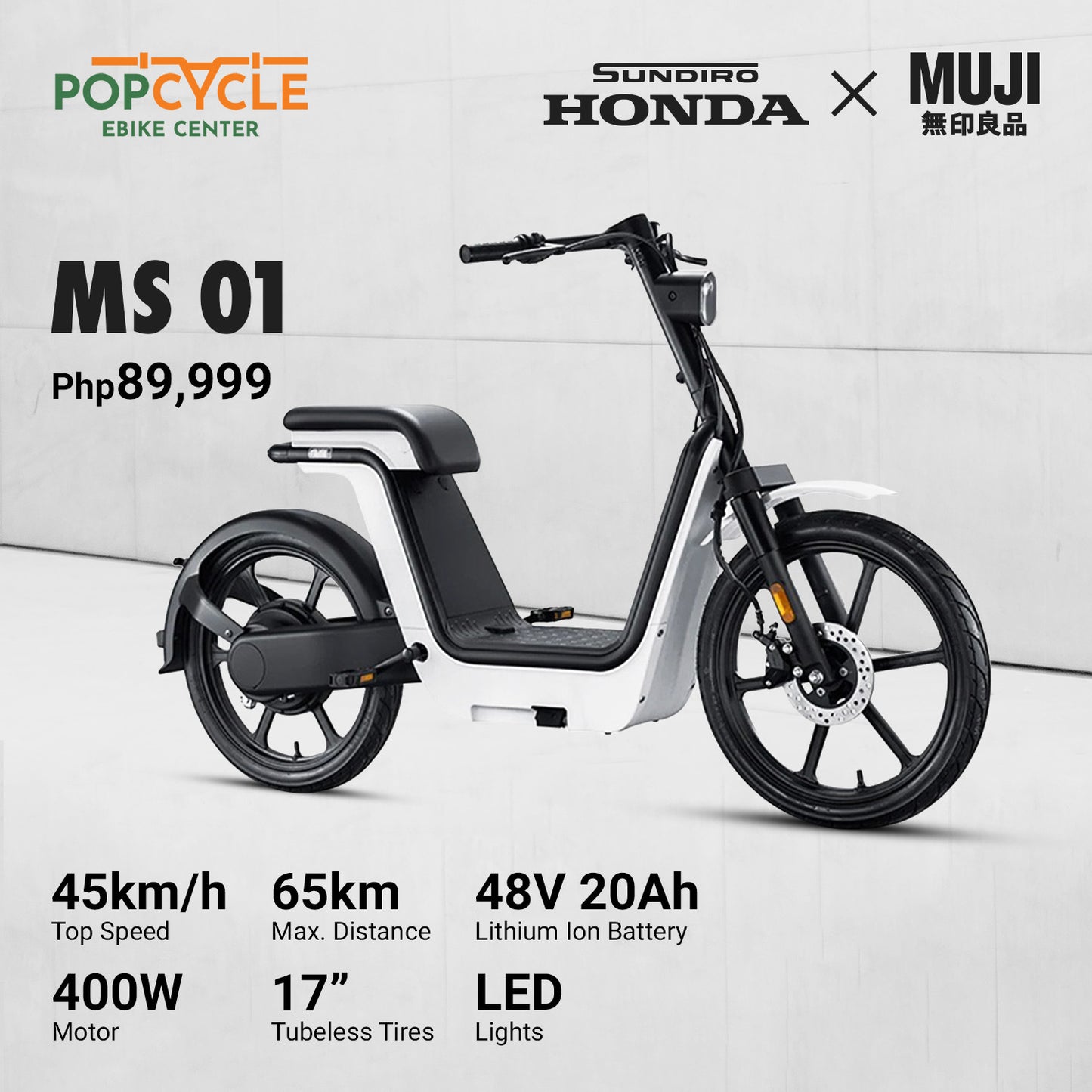Sundiro Honda x Muji MS01 Electric Bike - Limited Edition