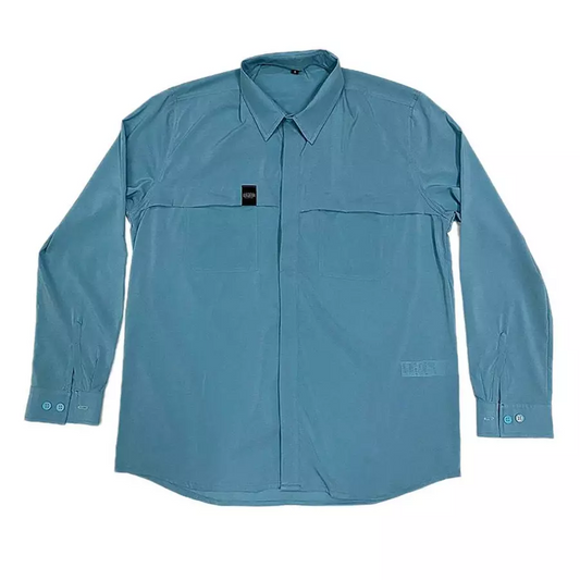 Courier  Long Sleeved Button Down in Airforce Blue
