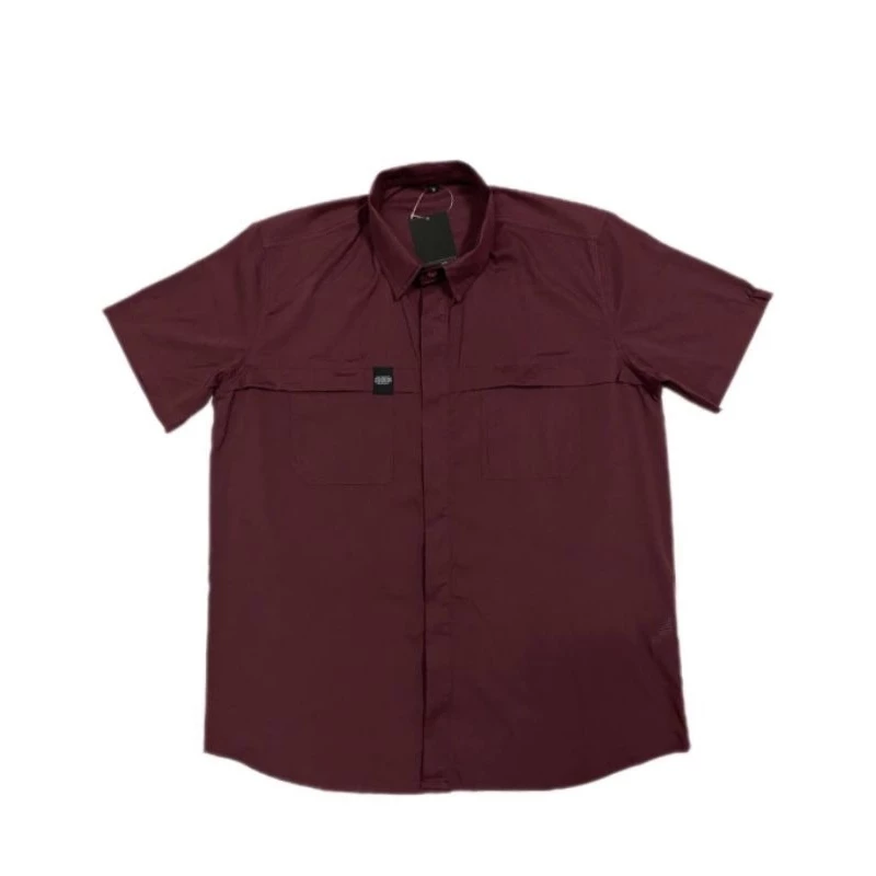 Courier Off Grid Button Down Shirt in Bordeaux