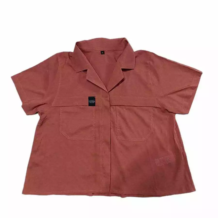 Courier Womens Off Grid Blouse in Coral