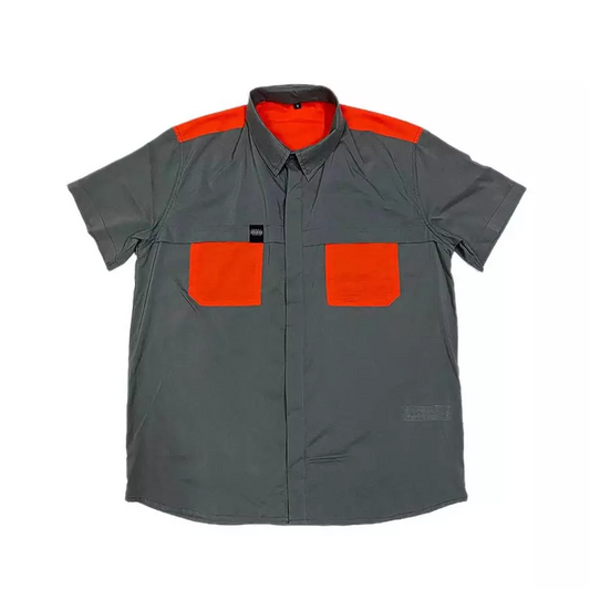 Courier Off Grid Button Down Shirt in Magma