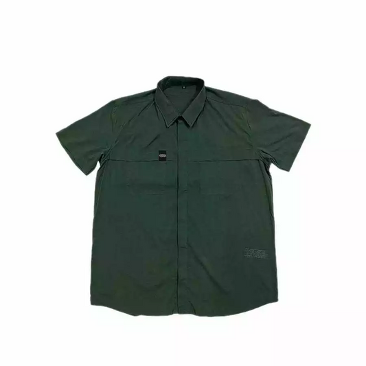 Courier Off Grid Button Down Shirt in Olive