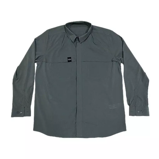 Courier  Long Sleeved Button Down in Pewter