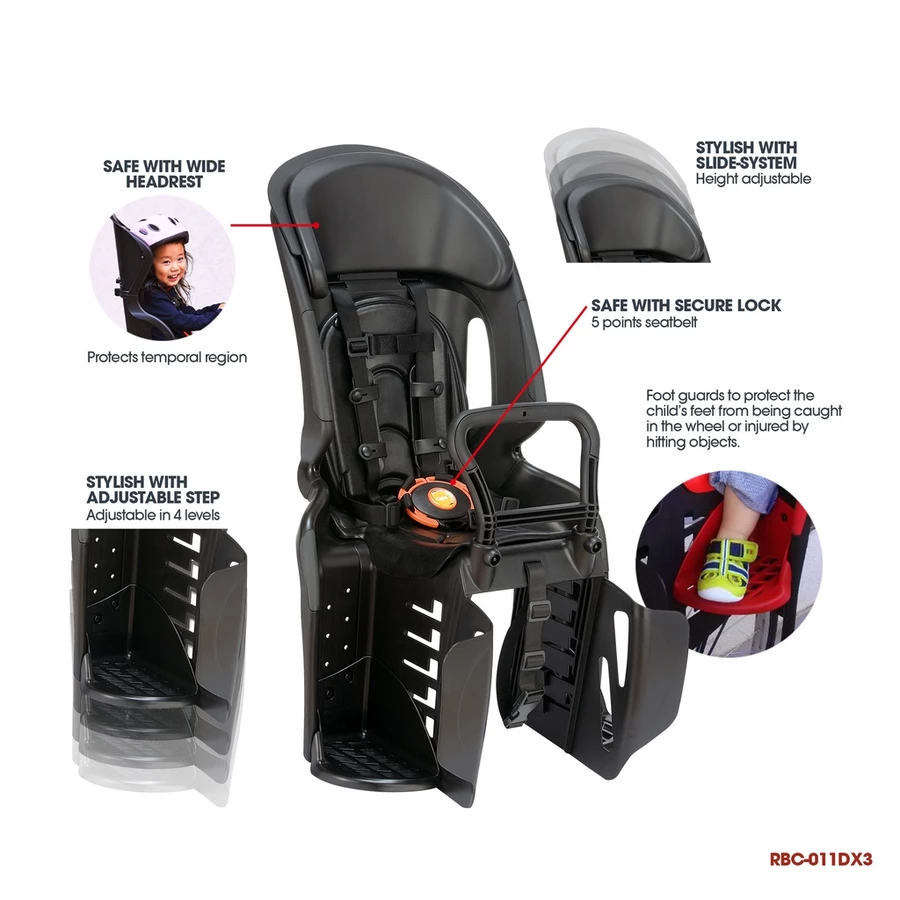 OGK - Rear Child Seat RBC-011DX3 (Black-Red)