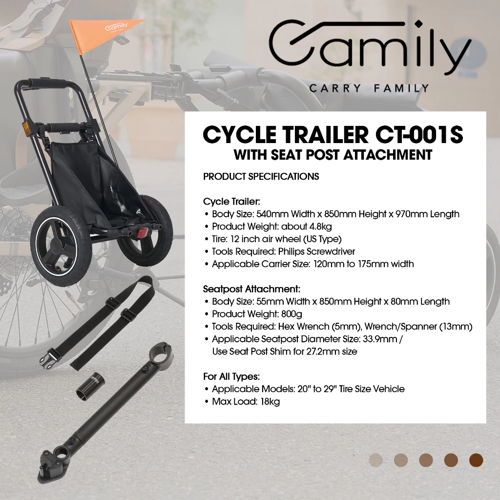 Camily - Cycle Trailer CT-001S (Seat Post Attachment)